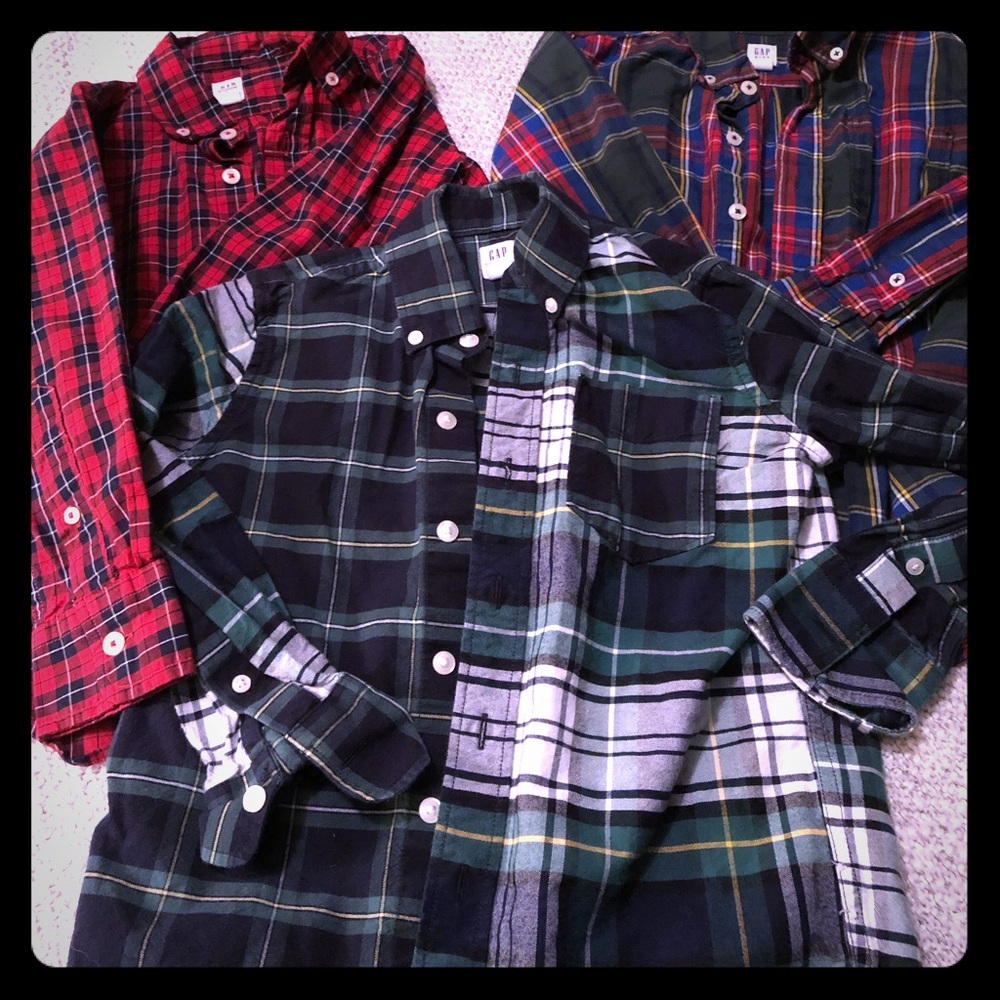 3 pack ⭐️ Gap Kids Plaid Button Dress Shirts